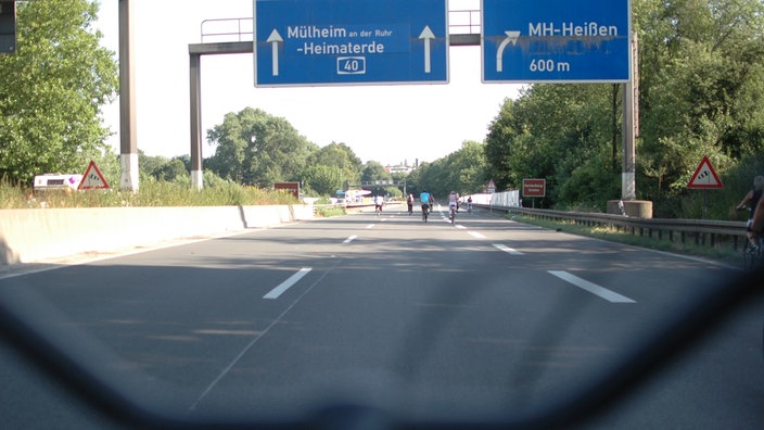 Fahrrad auf der A40