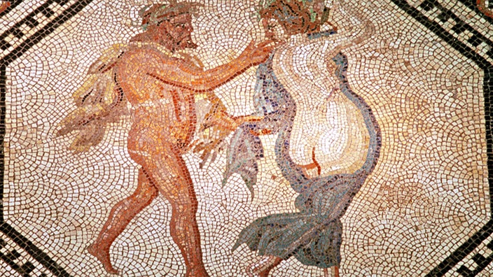 Ausschnitt aus dem Dionysos-Mosaik im Römisch-Germanischen Museum in Köln