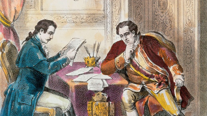 General Austin de Iturbide (l.) und Vizekönig von Neu-Spanien, Juan O'Donoju, unterzeichnen 1821 Unabhängigkeitserklärung Mexikos