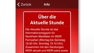 Screenshot der App - Infos zur Sendung