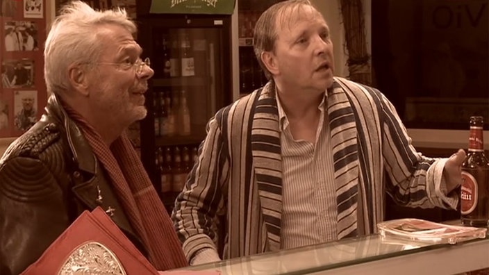 links Reinhard Mey rechts Dittsche (Olli Dittrich)