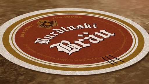 Bierdeckel Burdinski Bräu mit Strichen