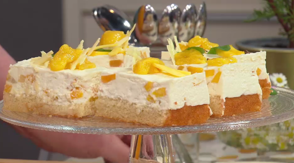 Mangocremekuchen