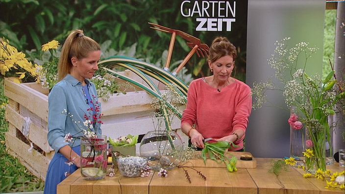 Miriam Lange und Uta Grünwald im Hier und heute-Studio