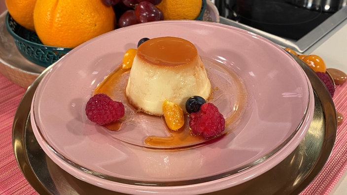 Creme Caramel mit Obst