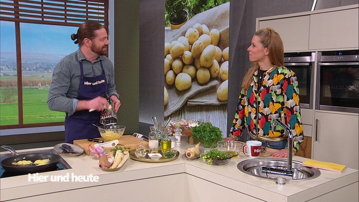 Olaf Baumeister und Miriam Lange im Hier und heute-Studio.