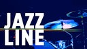 Schriftzug Jazzline vor einem Schlagzeug