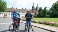 Björn Freitag und Frank Buchholz  vor Schloss Corvey.