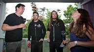 Airbourne im Interview mit Rockpalast-Reporter Ingo Schmoll und Reporterin Conny Schiffbauer am Rande des "XXIV. With Full Force Festival 2017" vom 22.06. - 24.06.2017 in Ferropolis, Gräfenhainichen.  