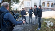 Fjørt zusammen mit Ingo Schmoll vom Rockpalast beim Backstage-Dreh in Freudenstadt 2018