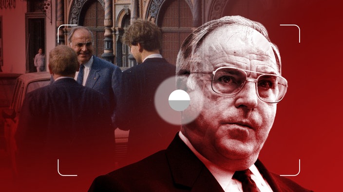 Eine Collage mit Helmut Kohl im Vordergrund und im Hintergrund seine Familie