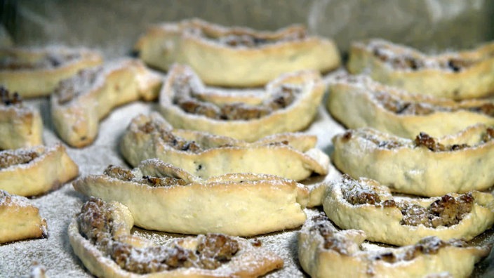 Weihnachtsplätzchen in Kipferlform