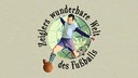 Ein grafisch fargestellter Fußballer, der einen Ball schießt. Rund herum steht der Sendungstitel "Zeiglers wunderbare Welt des Fußballs"