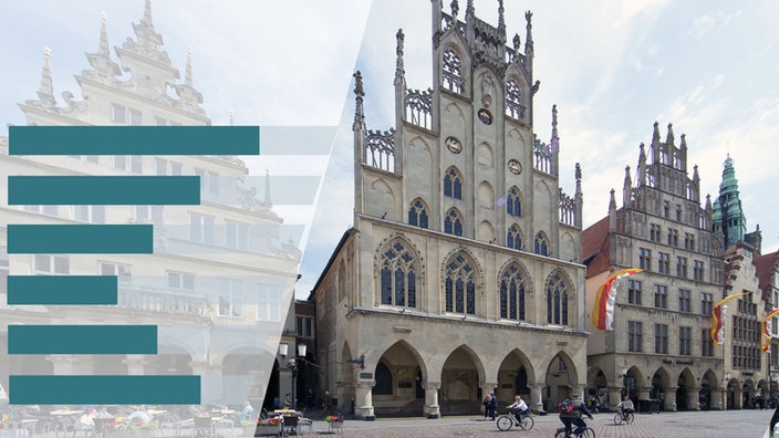 Rathaus Münster,  symbolisches Balkendiagramm