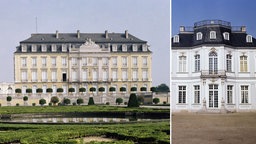 Collage aus Schloss Augustusburg und Schloss Falkenlust