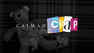 Grafik, ein Teddy Bär im Dunklen, dazu der Schriftzug "CAIMAN CRAP"