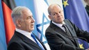 Das Beitragsbild des Dok5 "Bedingungslose Solidarität mit Israel? zeigt den israelischen Ministerpräsidenten Benjamin Netanyahu zu Besuch in Deutschland mit  Bundeskanzler Olaf Scholz  im August 2024.