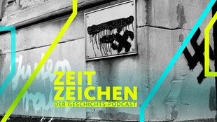 Köln, 26.12.1959. Die erst am 20.09.1959 eingeweihte Synagoge wurde in der Weihnachtsnacht geschändet. Auf die Außenmauer wurde "Deutsche, wir fordern - Juden raus" gepinselt. Links und rechts vom Eingang wurden Hakenkreuze gemalt. 