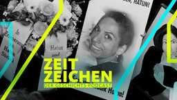 Foto der 2005 in Berlin ermordeten Deutsch-Kurdin Hatun Sürücü bei einer Gedenkveranstaltung