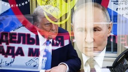 In einer Collage sind US-Präsident Donald Trump (links) und der russische Präsident Wladimir Putin (rechts) zu sehen.