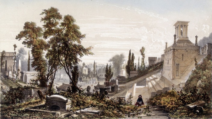 Friedhof Père Lachaise in Paris um 1820 