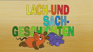 Maus und Elefant mit bunten Buchstaben