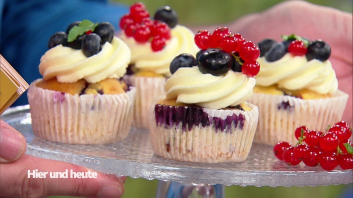 Blaubeer-Cupcakes mit Zitronen-Frosting