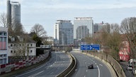 Eine leere A40 in Essen