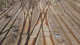 Leere Bahngleise in Hagen