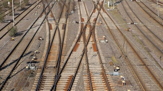 Leere Bahngleise in Hagen