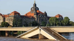 Die eingestürzte Carolabrücke in Dresden liegt in der Elbe.