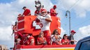 Die Kansas City Chiefs Fans bei der Super Bowl "Host Committee" Parade in New Orleans am Samstag, den 8. Februar 2025