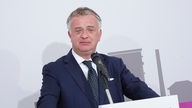 Christian Kullmann, Vorstandsvorsitzender der Evonik Industries AG, hält eine Rede