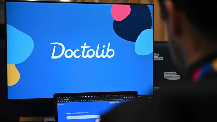 Doctolib-Website auf dem Computer geöffnet