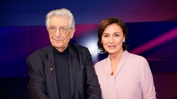 Gerhart Baum und Sandra Maischberger in der ARD-Talkshow maischberger