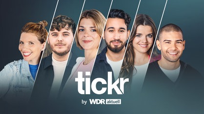 Hosts des Instagram-Kanals "tickr": Lisa Altmeier, Aron David, Anna van Doorn, Tom Schachtsiek, Julia Brestrich, Ilias Hamdani (v.l.n.r)