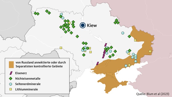 Karte Ukraine - seltene Erden