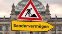 Symbolische Schilder Sondervermoegen