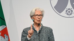 Christine Lagarde (EZB) und Angela Merkel bei der Verleihung des Staatspreises NRW