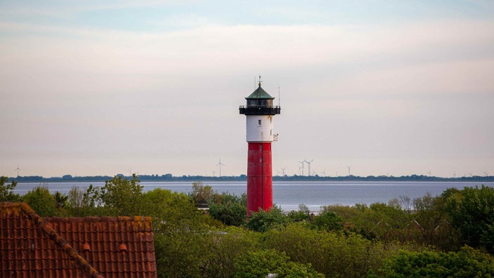 Alter Leuchtturm von Wangerooge mit Blick Richtung Festland