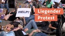 Liegende Demo für Fatigue-Betroffene