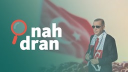 Der türkische Präsident Erdogan vor Menschenmenge