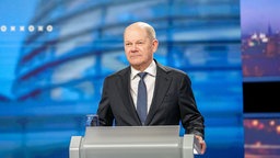 Olaf Scholz beim "Quadrell"