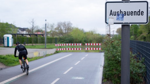 Das Ende des Radschnellwegs 1 in Mülheim an der Ruhr