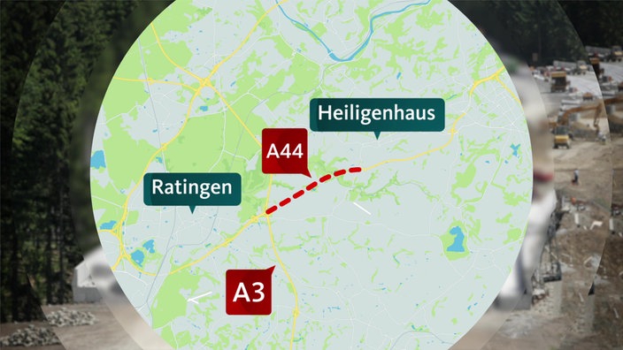 Zu sehen ist eine Grafik zum Bau der A44