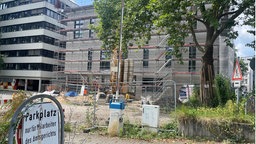 Die Baustelle des neuen Gerichtsgebäudes in Siegburg