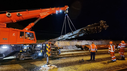 entgleister Güterwaggon in Wuppertal