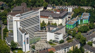 Luftaufnahme des Klinikgelände des Krankenhauses " Elisabeth-Krankenhaus Essen "