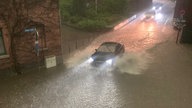 Die Riether Straße in Schaag gehörte zu den Straßen, die durch den Starkregen überflutet wurden.