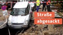 Aufgrund eines Wasserrohrbruchs ist in Dortmund eine Straße abgesackt